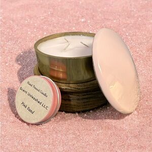 PINK SAND, SCENT UNLEASHED LLC LUXURY HAND POURED SCENTED CANDLES